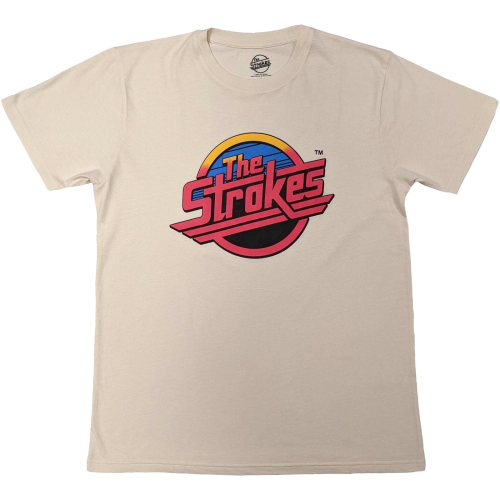 The Strokes - Red Logo Heren Tshirt - Creme